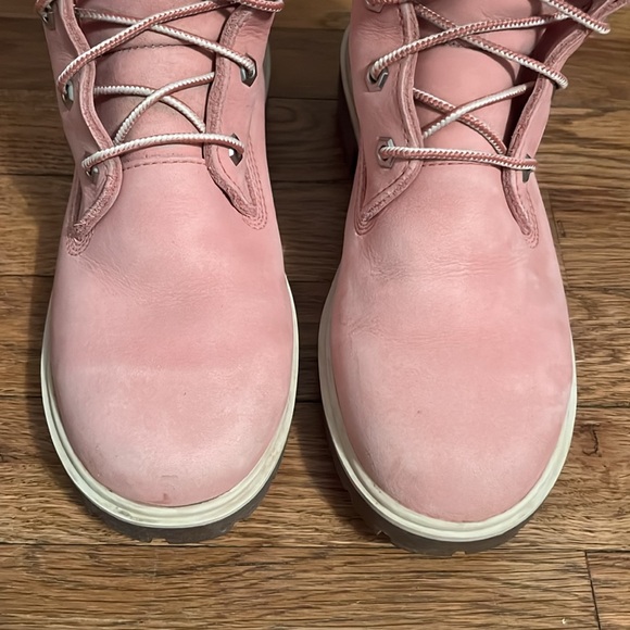 Timberland Pink Lace-Up Knee-High 16” Boots, Custom Women’s Timberland Boots - Picture 8 of 8